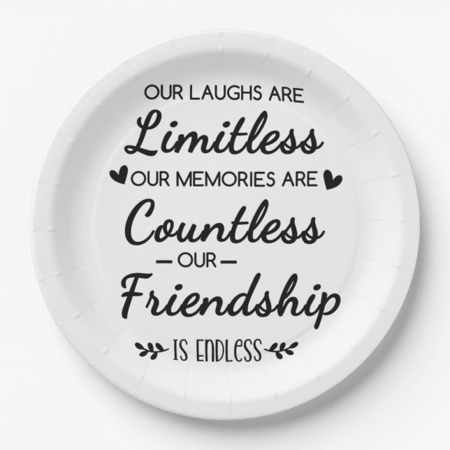 Our Laughs Are Limitless Friendship Quote Pappteller (Vorderseite)