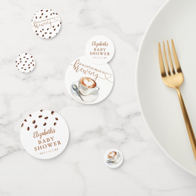 Our Little Bean Is Brewing Coffee Baby Shower Konfetti (Gruppe)