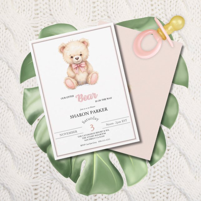 Our Little Bear on the Way Spring Fall Baby Shower Einladung (Von Creator hochgeladen)