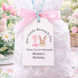 Our Little Bunny Is One 1st Birthday Thank You  Geschenkanhänger
