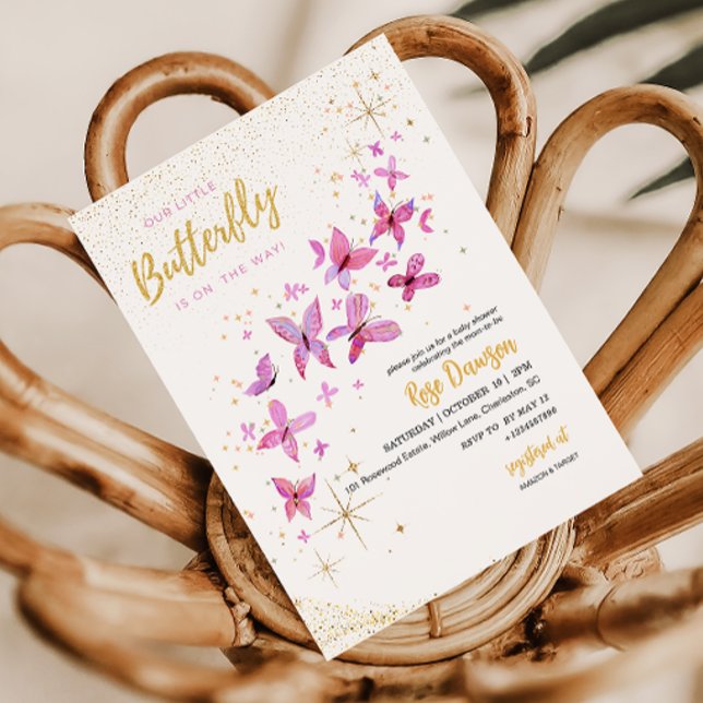Our Little Butterfly Baby Shower Invitation Einladung (Von Creator hochgeladen)