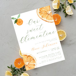 Our Little Clementine Elegant Script Baby Shower Einladung