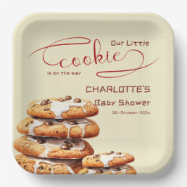 Our Little Cookie Is On The Way Cute Baby Shower Pappteller