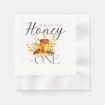 Our Little Honey is One napkin