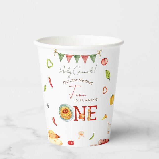 Our Little Meatball First Birthday Paper cup Pappbecher (Vorderseite)
