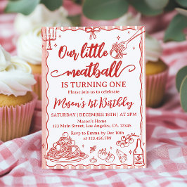 Our Little Meatball Italian Birthday Party Einladung