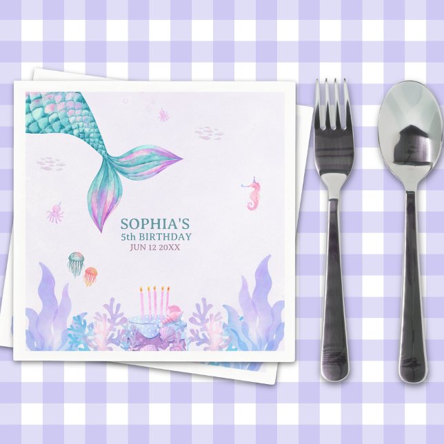 Our Little Mermaid Birthday Party  Serviette (Von Creator hochgeladen)