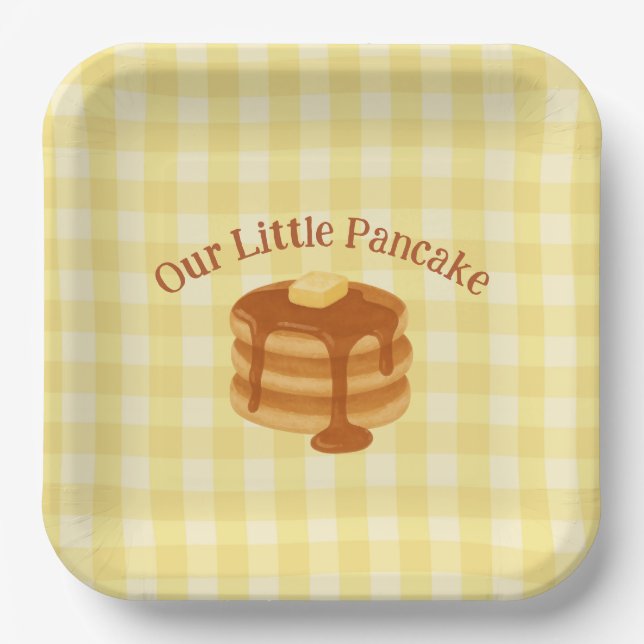 Our Little Pancake Brunch Theme Baby Shower Pappteller (Vorderseite)