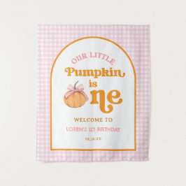 Our Little Pumpkin Girl 1st Birthday Party Banner Wandteppich