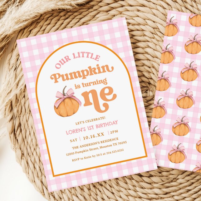 Our Little Pumpkin Girl 1st Birthday Party Einladung (Von Creator hochgeladen)