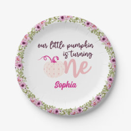 our little pumpkin is turning one Fall Autumn Pappteller