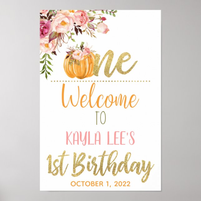 Our Little Pumplin Welcome Sign - Girl Poster (Vorne)