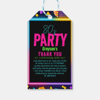 our little Retro Neon 80's Birthday Child Party Geschenkanhänger