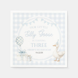 Our Little Silly Goose Blue Birthday Party Serviette