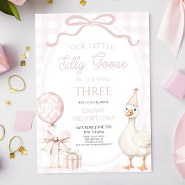 Our Little Silly Goose Pink Birthday Party Einladung