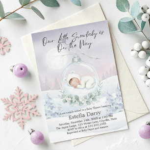 Our Little Snowbaby ist auf dem Weg Winter Baby Sh Einladung