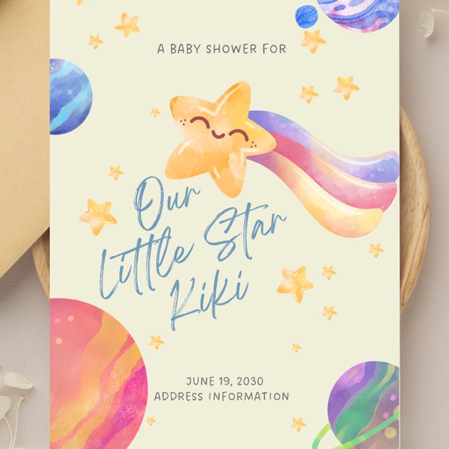 “Our Little Star” Baby Shower Invitation (Créateur téléchargé)