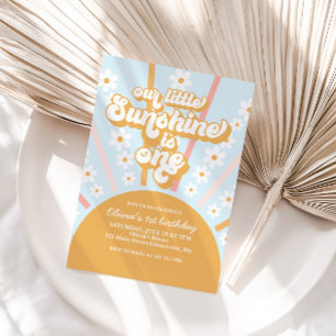 Our Little Sunshine Boho-Blumen zum ersten Geburts Einladung