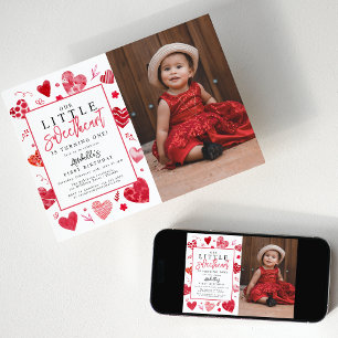 Our Little Sweetheart Kids Foto Geburtstagsfeier Einladung