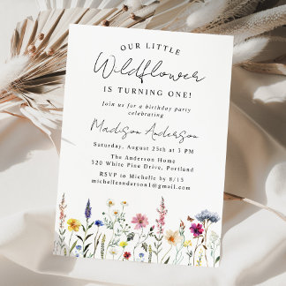 Our Little Wildflower 1st Birthday Party Einladung