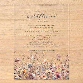 Our Little Wildflower Fall Floral Baby Shower Acryleinladungen