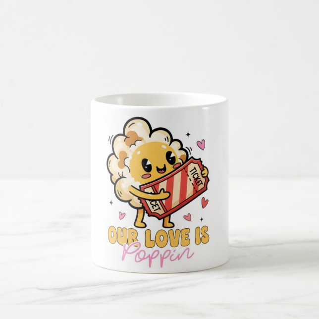 Our Love Is Poppin’ Popcorn Mug Kaffeetasse (Mittel)