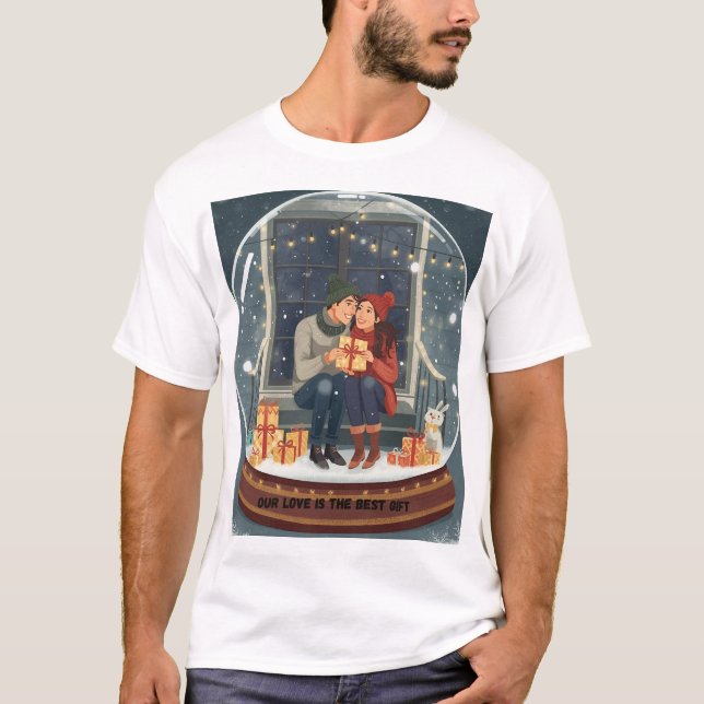 Our Love Is the Best Gift – Cozy Winter Lovers Hyg T-Shirt (Vorderseite)