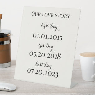 Our love story wedding Pedestal Sign Sockelschild