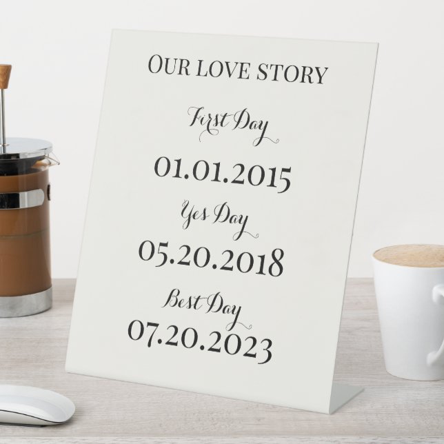 Our love story wedding Pedestal Sign Sockelschild (In Situ)