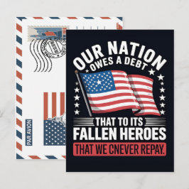 Our nation owes a debt to its fallen heroes feiertagspostkarte