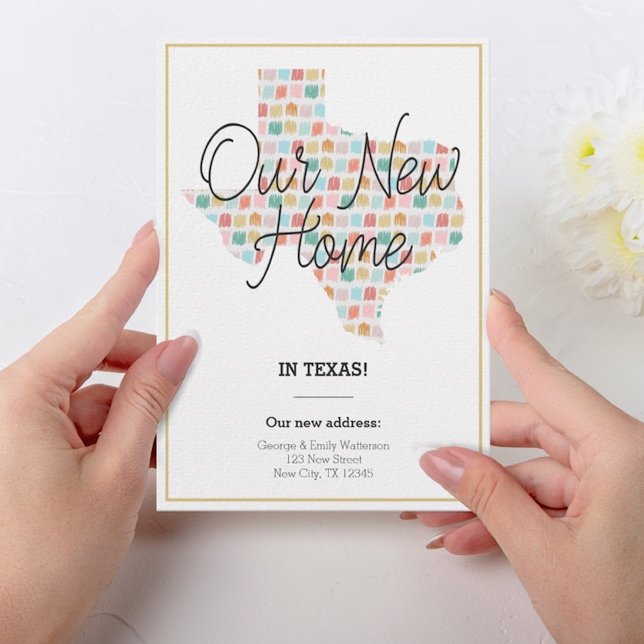 Our New Home - Texas Moving Announcement Notecard Einladung (Von Creator hochgeladen)