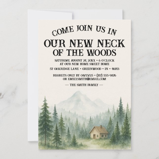 Our New Neck Of The Woods | Housewarming Party Einladung (Vorderseite)