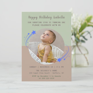 Our Shooting Star is Turning One Birthday  Einladung