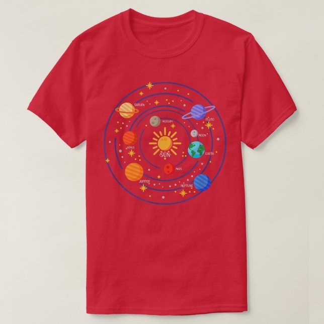 Our Solar System Science Education - Galaxy Space  T-Shirt (Design vorne)