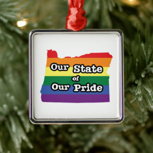 Our State of Our Pride   Oregon Ornament Aus Metall