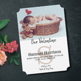 Our Valentine Baby Photo Announcement Ankündigung