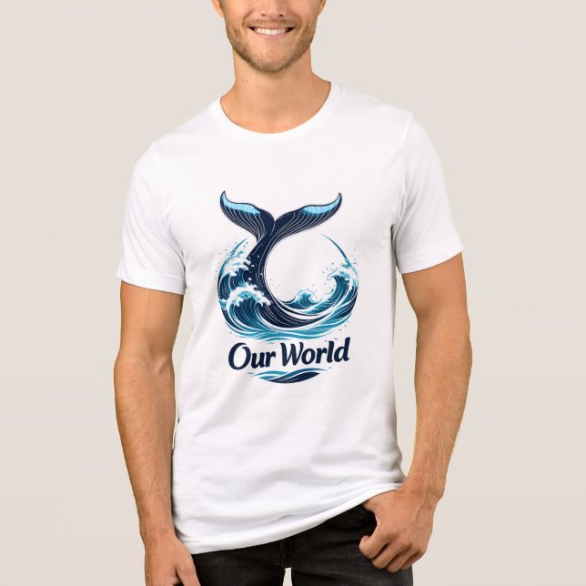 Our World Whale Tail Ocean Conservation Tri-Blend Shirt (Vorderseite)