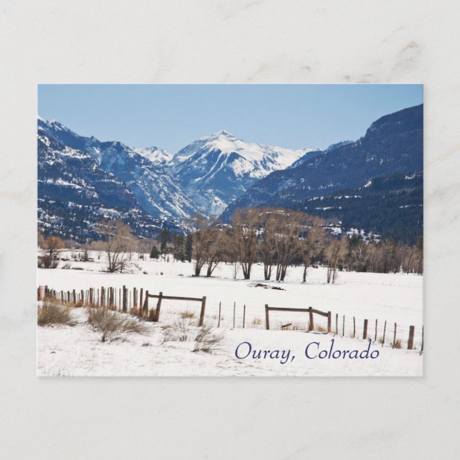 Ouray, Colorado im Winter Postkarte (Vorderseite)