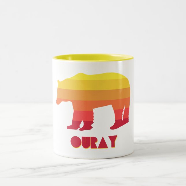 Ouray Colorado Rainbow Bear Zweifarbige Tasse (Mittel)