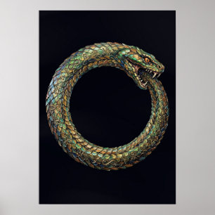 Ouroboros — Affiche runique du symbole du serpent