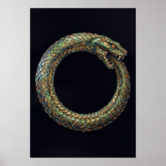 Ouroboros — Affiche runique du symbole du serpent