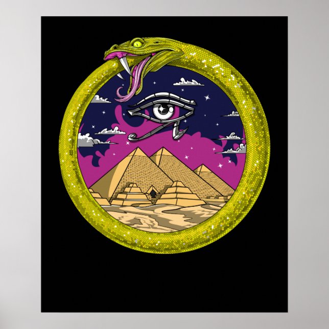 Ouroboros Antike ägyptische Pyramiden Poster (Vorne)