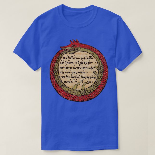 Ouroboros Dragon Snake Occult Alchemy Magic Mediev T-Shirt (Design vorne)