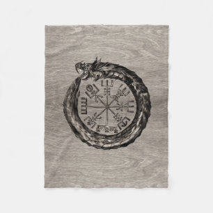 Ouroboros mit Vegvisir Fleecedecke
