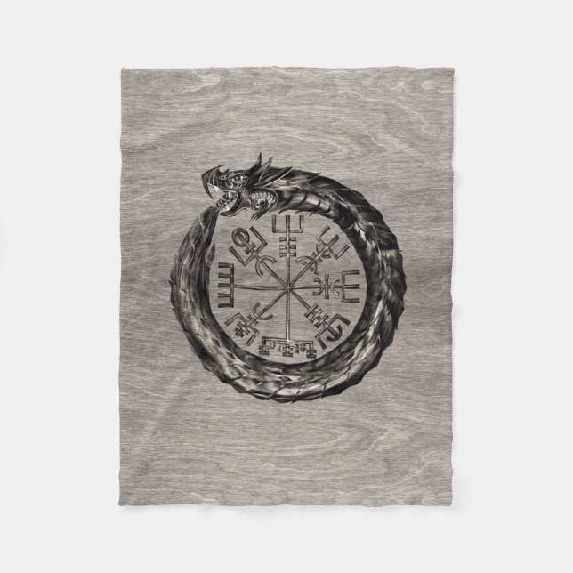 Ouroboros mit Vegvisir Fleecedecke (Vorderseite)