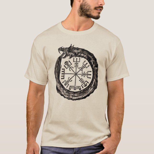 Ouroboros mit Vegvisir T-Shirt (Vorderseite)