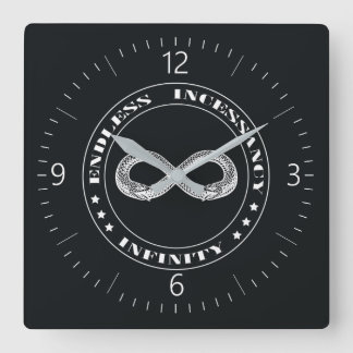 Ouroboros Quadratische Wanduhr