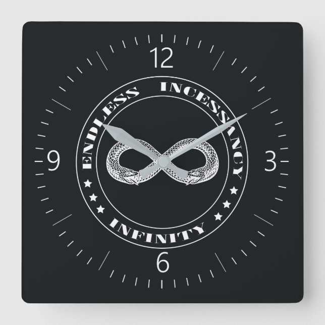 Ouroboros Quadratische Wanduhr (Vorderseite)