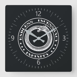 Ouroboros Quadratische Wanduhr