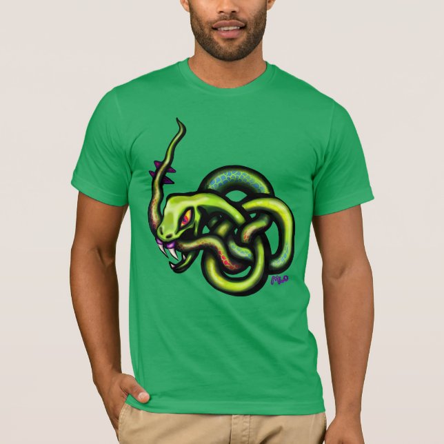 Ouroboros Schlange Keltische Knie Tattoo T-Shirt (Vorderseite)